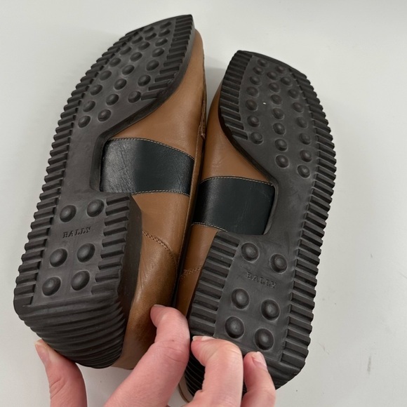 Bally Delos womens driving loafers size 38 Italian leather square toe - Picture 7 of 12